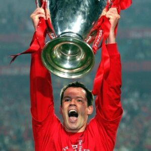 Jamie Holding The Cup Aloft After The Champions League Final 2005 (16x12)