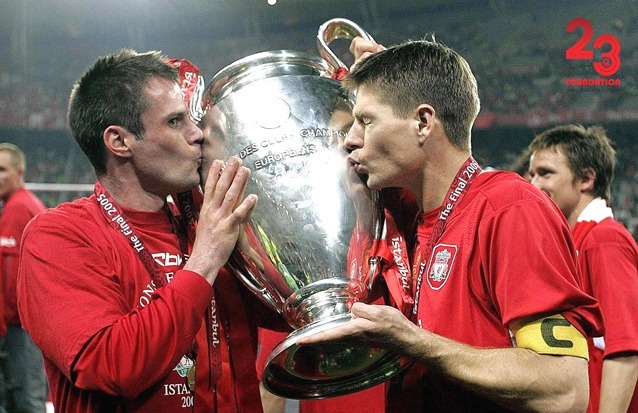 Celebrating with Stevie G At Champions League Final 2005 (16x12