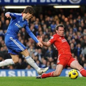 Jamie Carragher tackle on Fernando Torres (16x12)