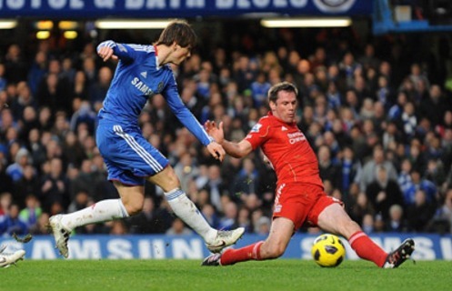 Jamie Carragher tackle on Fernando Torres (16x12)