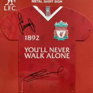 Metal Shirt Sign - Signed By Jamie Carragher and Steven Gerrard