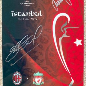 Metal Istanbul Sign - Signed By Jamie Carragher and Steven Gerrard