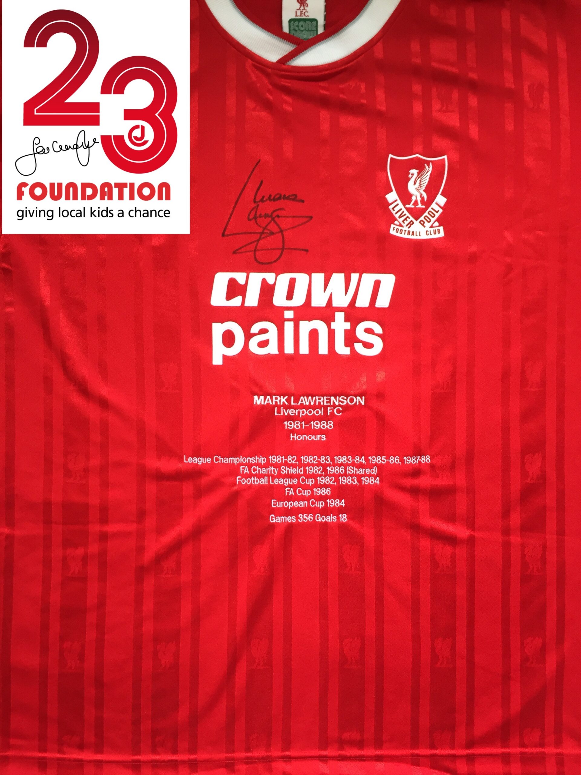 Mark Lawrenson Signed Honours Shirt