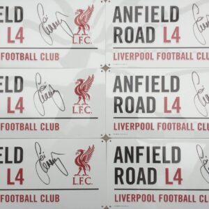Anfield Road Metal Sign - Signed By Jamie Carragher