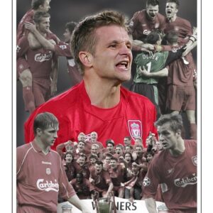 Igor Biscan Liverpool FC Montage Print Signed By Biscan