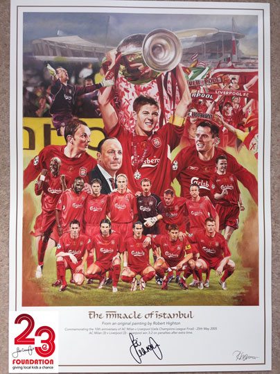 Istanbul 2005 squad montage signed by Jamie Carragher - Image 3