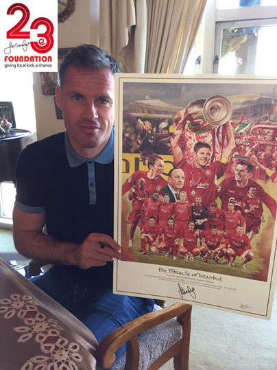 Istanbul 2005 squad montage signed by Jamie Carragher - Image 2
