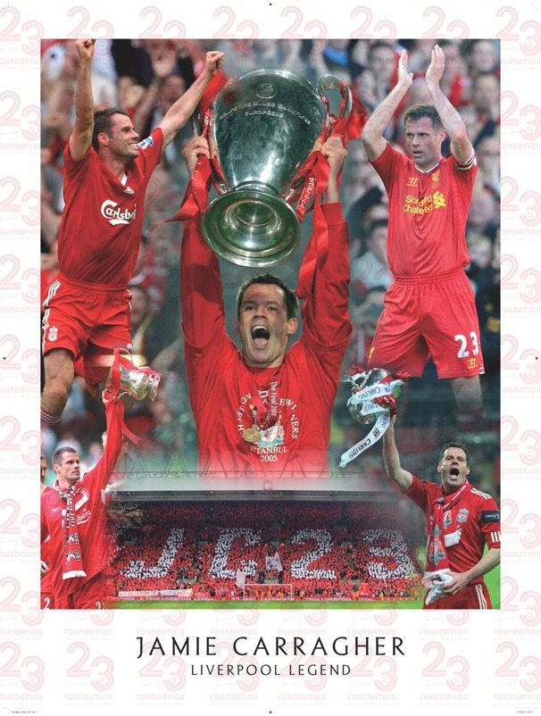 Jamie Carragher Signed Liverpool FC Montage (16x12)