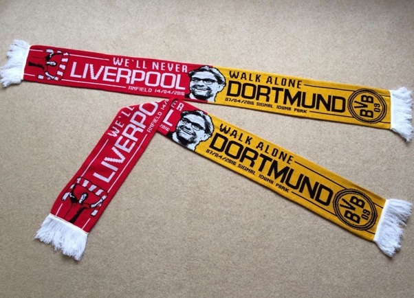 LFC & Dortmund Half & Half Scarves