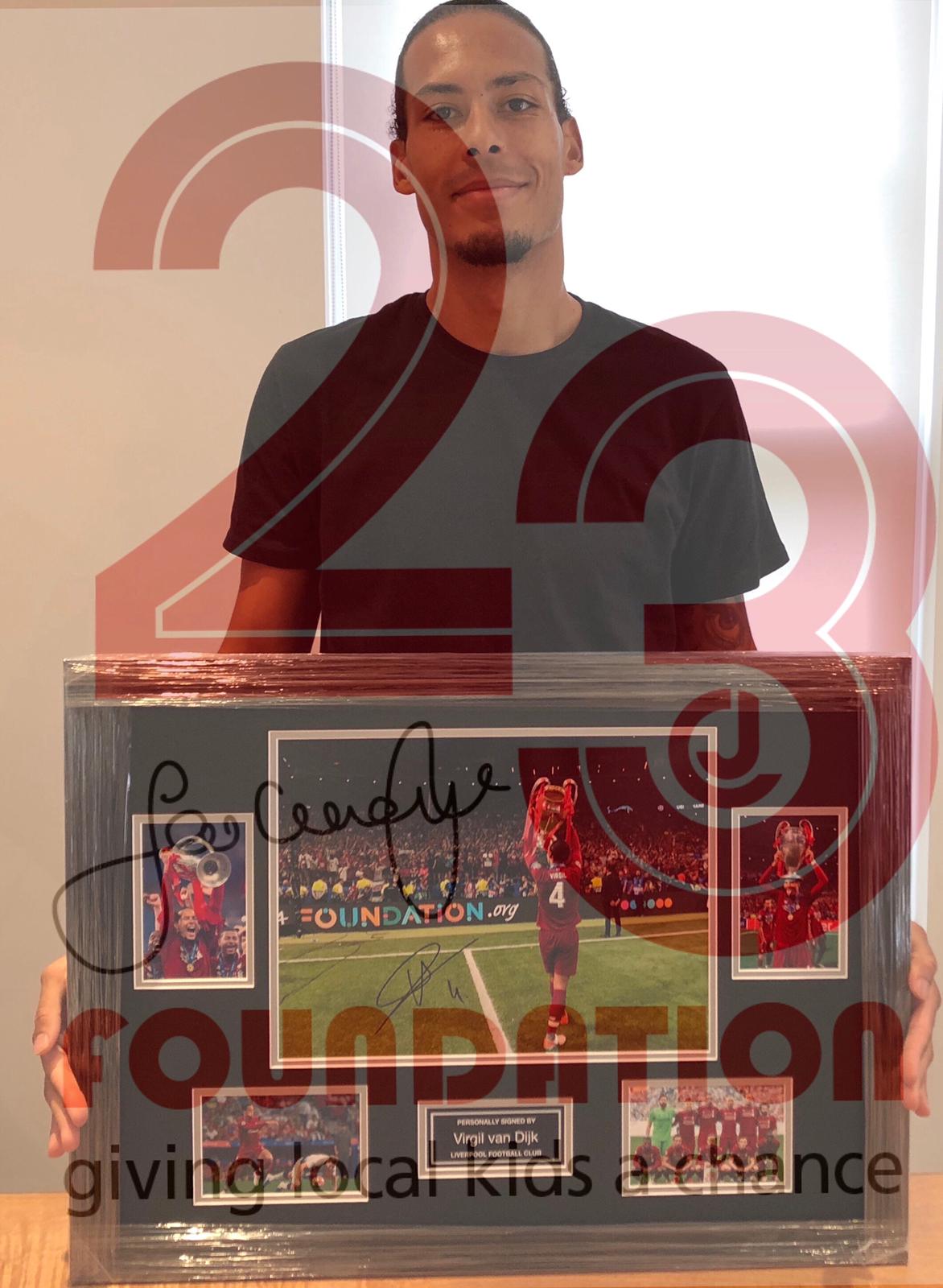 Virgil van Dijk Champions League Signed Presentation (Large)