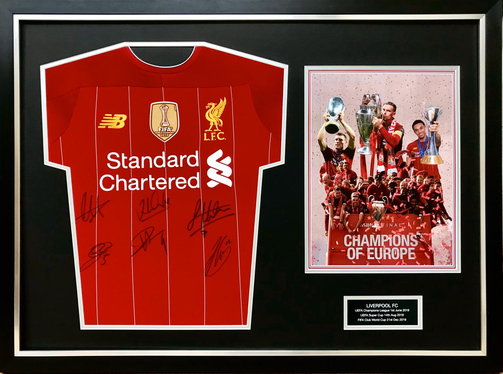 European & World Champions Signed Shirt And Framed Presentation