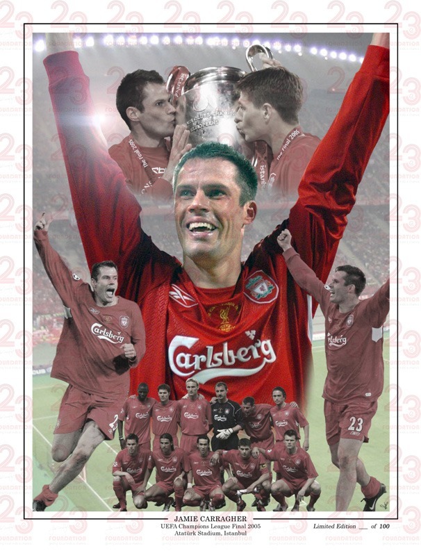 Jamie Carragher 2005 Montage Signed Print