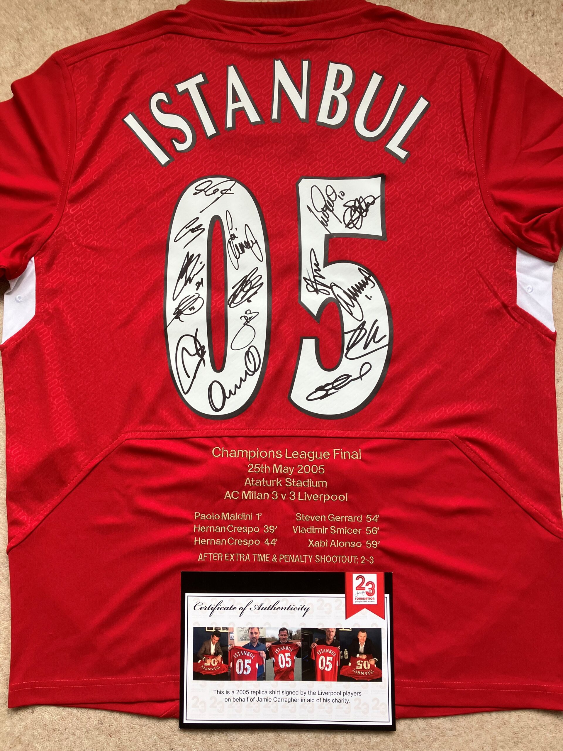 2005 Istanbul Shirt Signed By The Whole Squad