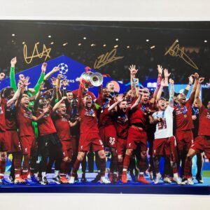 Champions League Winners Print Signed By Trent, Robertson and Henderson (16x12)